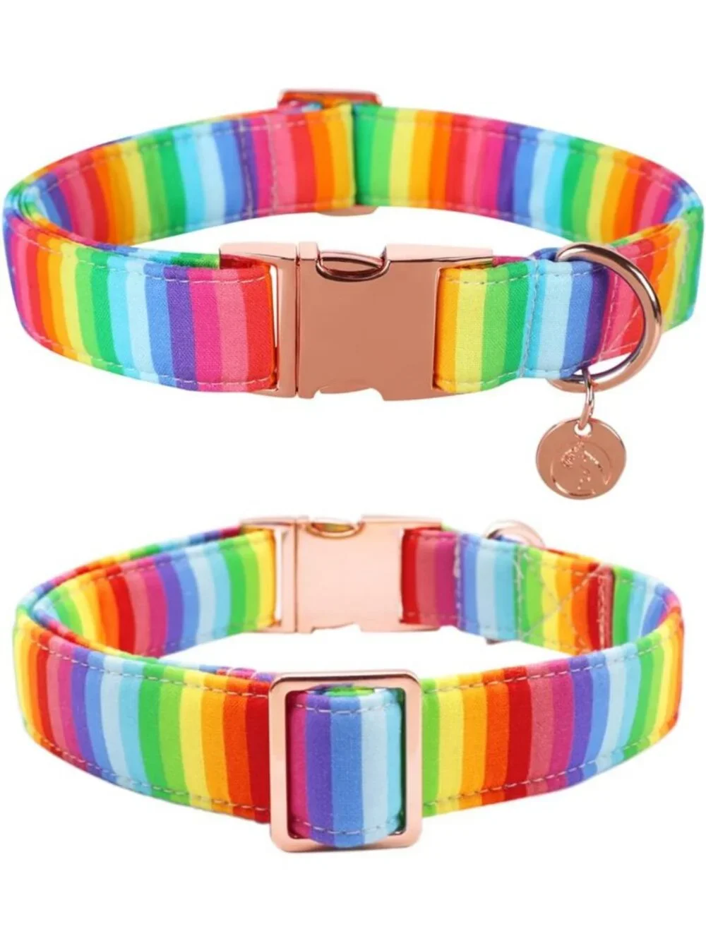 Adjustable Rainbow Dog Collar with Bow Tie - Perfect for LGBT Pride Month, All
